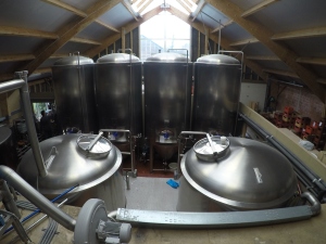 Top of the brewhouse and 4 40hl FV's